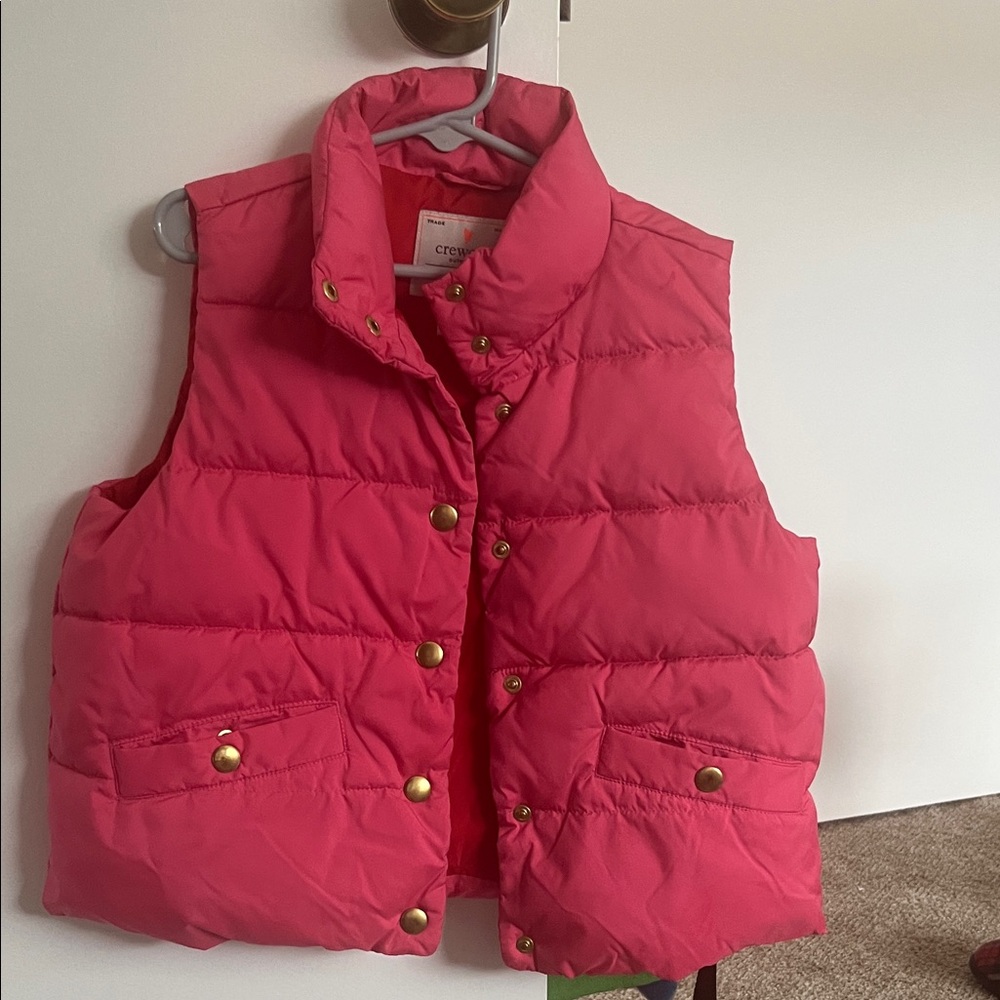 Crewcuts Pink Puffer Vest with Gold Accents